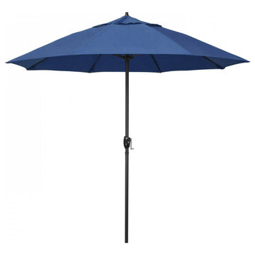 9' Patio Umbrella Bronze Pole Fliberglass Rib Auto Tilt Sunbrella, Regatta