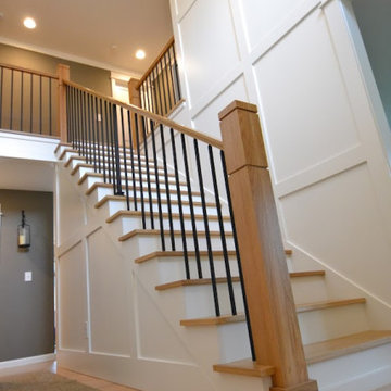 Modern Stair remodel and wainscot