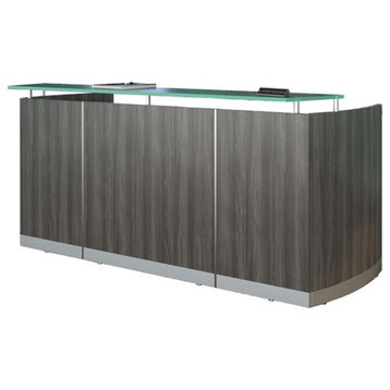 Mayline Medina Series 120" Engineered Wood Reception Station in Steel Gray