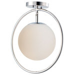 ET2 Lighting - ET2 Lighting E12510-92PN Revolution - 1 Light Flush Mount - Hoops of Polished Nickel surround glass balls of SRevolution 1 Light F Polished Nickel Sati *UL Approved: YES Energy Star Qualified: n/a ADA Certified: n/a  *Number of Lights: Lamp: 1-*Wattage:60w E12 Candelabra Base bulb(s) *Bulb Included:No *Bulb Type:E12 Candelabra Base *Finish Type:Polished Nickel