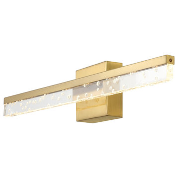 Mario 22" 1-Light 360-Degree Rotatable Integrated LED, Gold/Clear, Width: 22"
