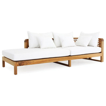 OASIQ Hamilton Chaise Lounge Arm Right With Canvas Natural Cushions