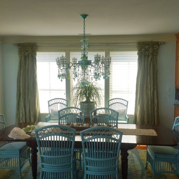 Basketweave draperies in Wrightsville Beach, NC