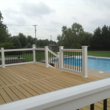 Pressure Treated Pool Deck with Solar Caps