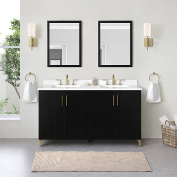 OVE Decors Zenia 36" Single Sink Bathroom Vanity, Black, Black, 60 in.