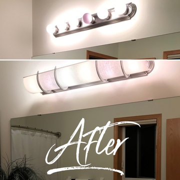 Bath shades before and after