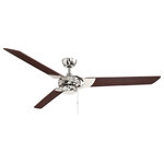 Savoy House - Savoy 62-5085-3CN-109, Monfort 3 Blade Ceiling Fan - From Savoy House, the Monfort ceiling fan offers up a slim and sleek look inspired by wind turbines. Chestnut blades are accentuated by a polished nickel finish. Compatible fan lights sold separately. Damp area rated.