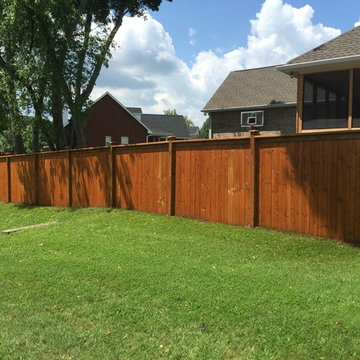 "Cedar Tone" stain on a Table Top Cedar Privacy fence in Lebanon, TN
