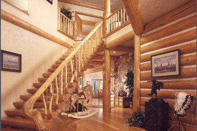 Home design - large rustic home design idea in Seattle