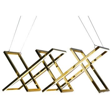 Gold Stainless Steel X Shaped LED Lighting Fixture