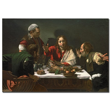 'The Supper at Emmaus, 1601' Canvas Art by Carvaggio