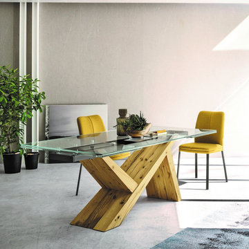 Ikarus X fixed extending dining table by Sedit