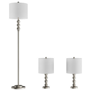 Lavish Home Set of 3 Modern Stacked Balls Table & Floor Lamps