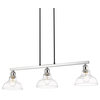 Golden Lighting 0305-LP CH-CLR Carver Linear Pendant, Chrome With Clear Glass