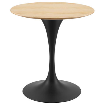 Lippa 28" Wood Dining Table, Black Natural
