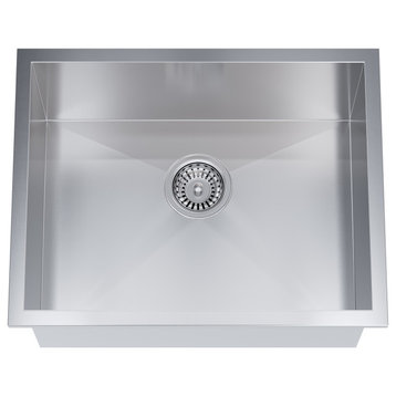 Dowell Undermount Single Bowl Stainless Kitchen Sink - Zero Radius, 21w X 16l X 10d