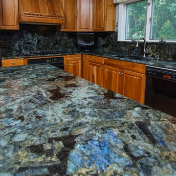 Lemurian Blue Labradorite Kitchen with Full Backsplash