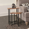 Rivers Edge 18" Acacia Wood and Acrylic Nesting End Tables, Set of 2
