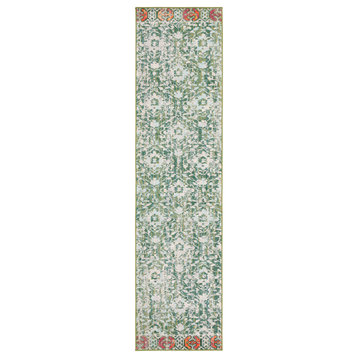 Safavieh Madison Mad444Y Bohemian Rug, Green and Ivory, 2'0"x8'0" Runner