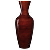 Villacera Handcrafted 18" Tall Brown Bamboo Jar Vase Sustainable Bamboo