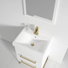 Fine Fixtures Modern Vanity Set, White, 24", Satin Brass Hardware