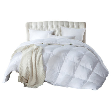 Luxurious Siberian Goose Down Comforter Duvet 750+ Fill, 1200 TC Egyptian Cotton