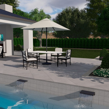 Neutral Estate Pool, Pavillion, Fireplace, Spa, Pickleball, and Garden