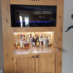 Custom Bar with Fireplace - Shelving