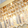 Gold/chrome rectangle crystal chandelier for dining room, kitchen island, 47.2"