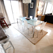A gorgeous herringbone floor
