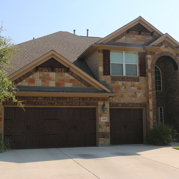 Carriage house overhead garage doors