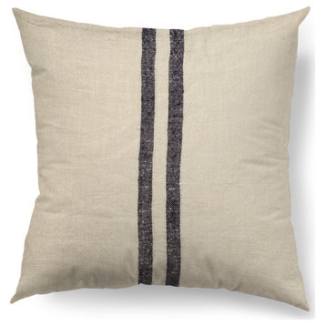 Sandra 22 x 22 Beige w/ Gray Stripes Decorative Pillow Cover