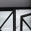 Aurelia Black Metal w/ White Interior & Glass Doors Cabinet