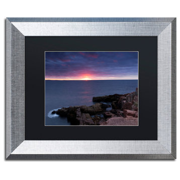 Blanchette Photography 'Stormy Sunup', Silver Frame, Black Matte, 14"x11"