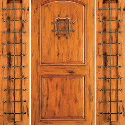 Entry Prehung Door with Two Sidelites, Knotty Alder, Speakeasy - Front Doors