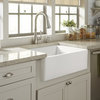 Austen White Fireclay 24" Single Bowl Farmhouse Undermount Kitchen Sink w/Drain