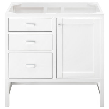 Addison 36" Single Vanity Cabinet, Glossy White, No Top