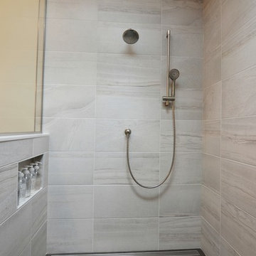Large Walk-In Shower with Grey Tones in Naperville, IL