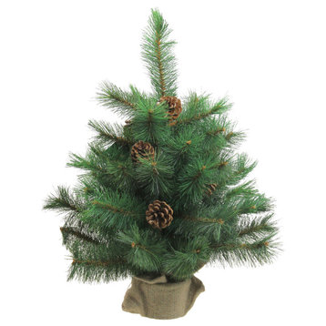 1.5' Medium Royal Oregon Pine Burlap Base Artificial Christmas Tree Unlit