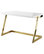 Inspired Home Alie Writing Desk - High Gloss Lacquer Finish Top, White/Gold