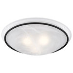 Livex Lighting - Livex Lighting 4825-04 Newburgh - 3 Light Semi-Flush Mount In Transitional Style - This three light semi flush mount features a lustrNewburgh 3 Light Sem Black White AlabasteUL: Suitable for damp locations Energy Star Qualified: n/a ADA Certified: n/a  *Number of Lights: 3-*Wattage:75w Medium Base bulb(s) *Bulb Included:No *Bulb Type:Medium Base *Finish Type:Black