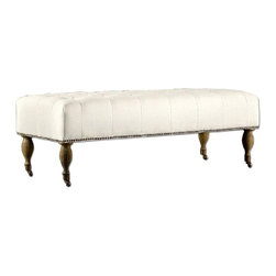 Restoration Hardware Tufted Bench - Indoor Benches