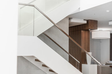 Example of a minimalist staircase design in Calgary