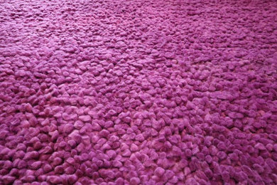 Naturfarbener Shaggy in Lavendel überfärbt - Detailansicht