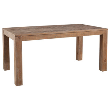Alpine Furniture Aiden Wood Fixed Top Dining Table in Weathered Natural (Brown)