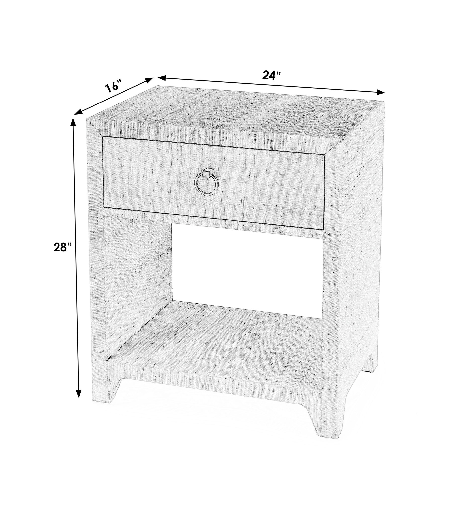 Butler Specialty Company, Bar Harbor Raffia 1 Drawer Nighstand, Navy ...