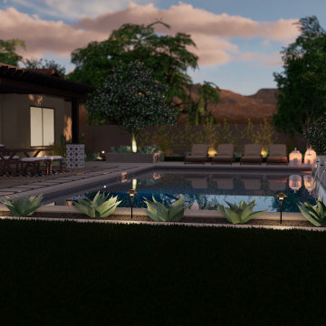 Tranquil Garden Pool in The Desert