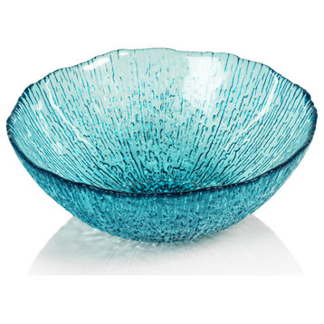 Exuma Aqua Blue Glass Bowls, Set of 6