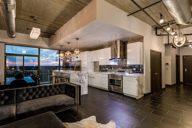 Example of a trendy home design design in Detroit