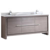 Fresca Allier 72" Gray Oak Modern Double Sink Bathroom Cabinet, Top and Sinks
